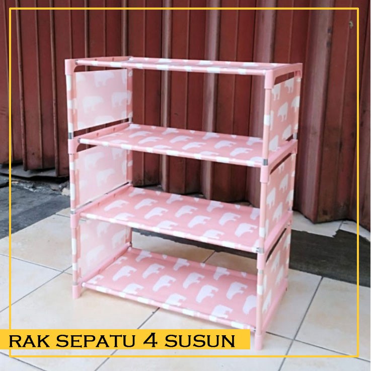  Rak  Sepatu Barang Susun  4 Serbaguna Multifungsi Portable 