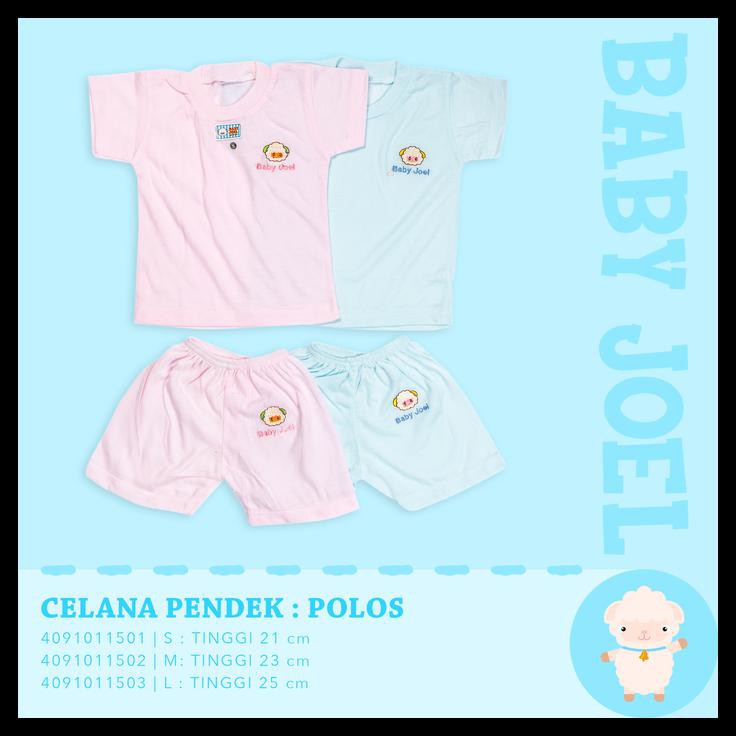 Sedia Grosir Baby Joel Motif Polos : Celana Pendek Bayi Newborn - 0-4 Bulan