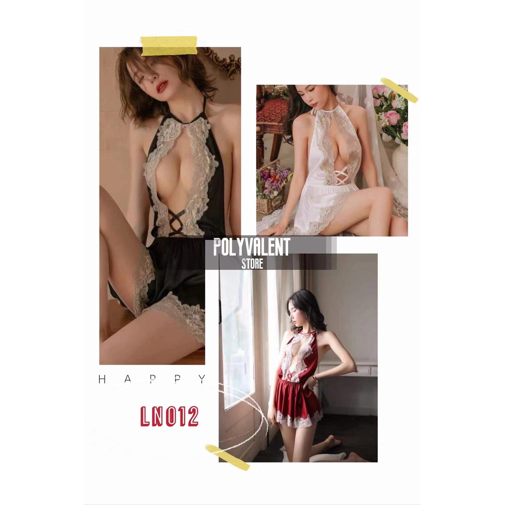 Set Lingerie dress baju tidur wanita sexy Lace V renda termurah