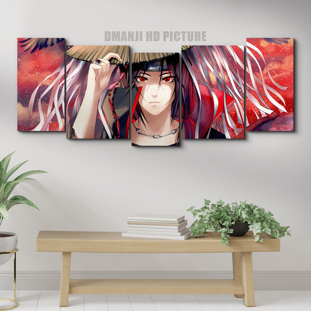 POSTER KAYU MULTIPANEL UCHIHA ITACHI / PAJANGAN WALLDECOR KARAKTER / HIASAN DINDING ANIME NARUTO