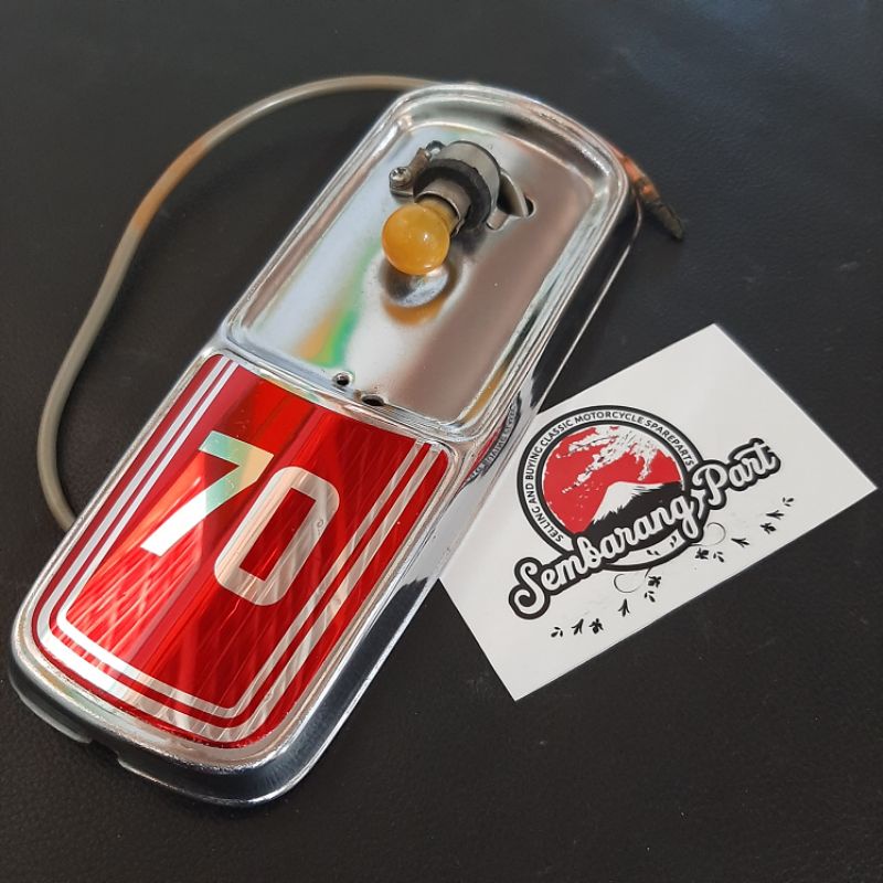 EMBLEM PANEL LAMPU SENJA HONDA C70 C 70 PISPOT ORI ORIGINAL JAPAN NOS
