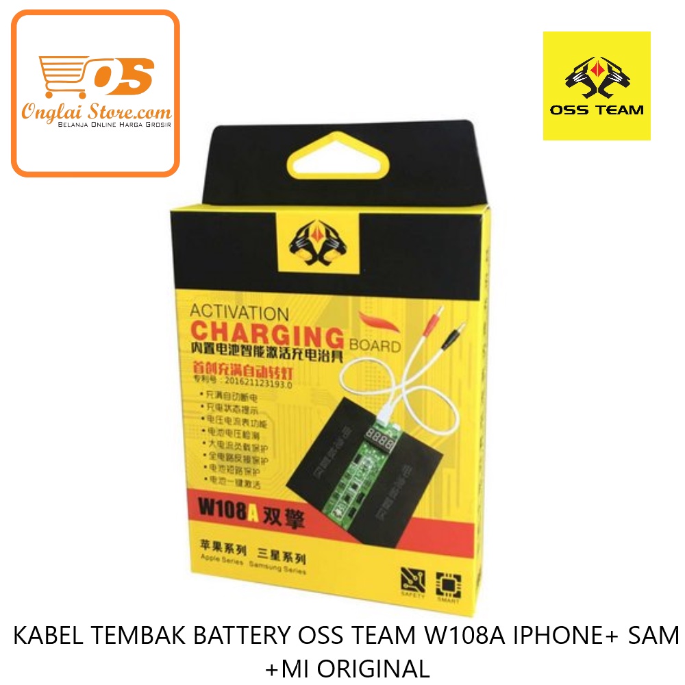 KABEL TEMBAK BATTERY OSS TEAM W108A IPHONE + SAM ORIGINAL