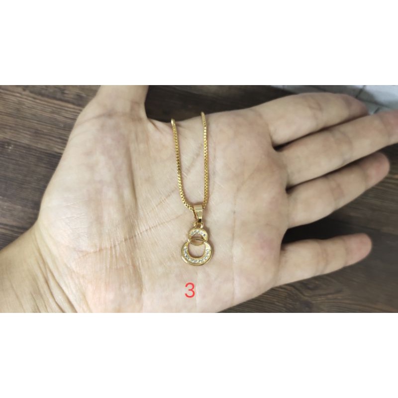 Fifi Fashion kalung+liontin fashion model perhiasan lapis emas K04