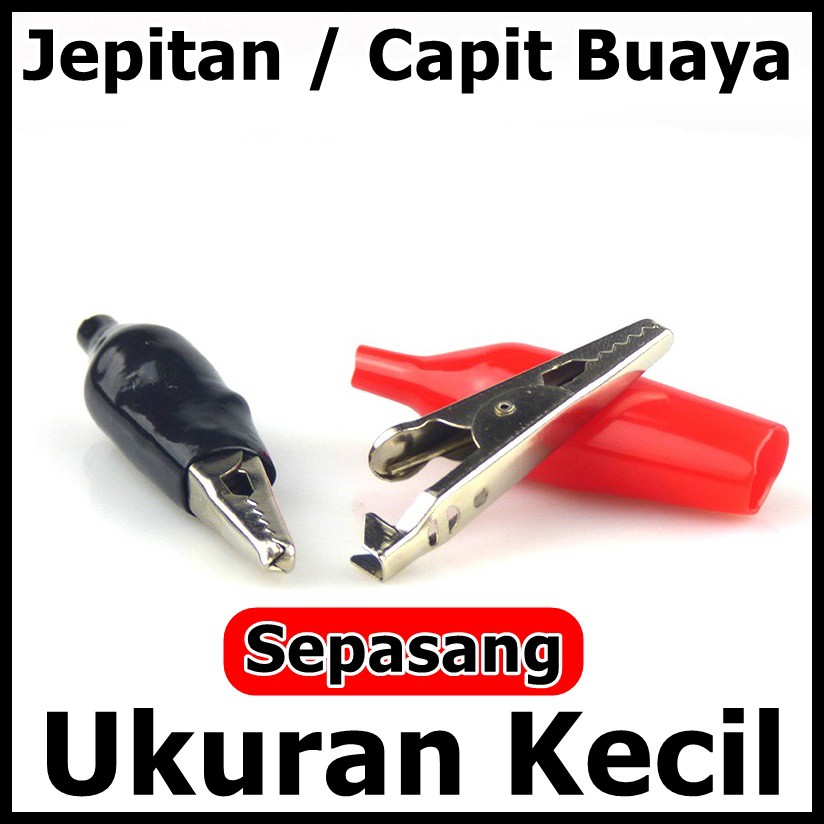 Jepitan Capit Buaya Alligator Kecil Sepasang / 1 Pasang Merah Hitam