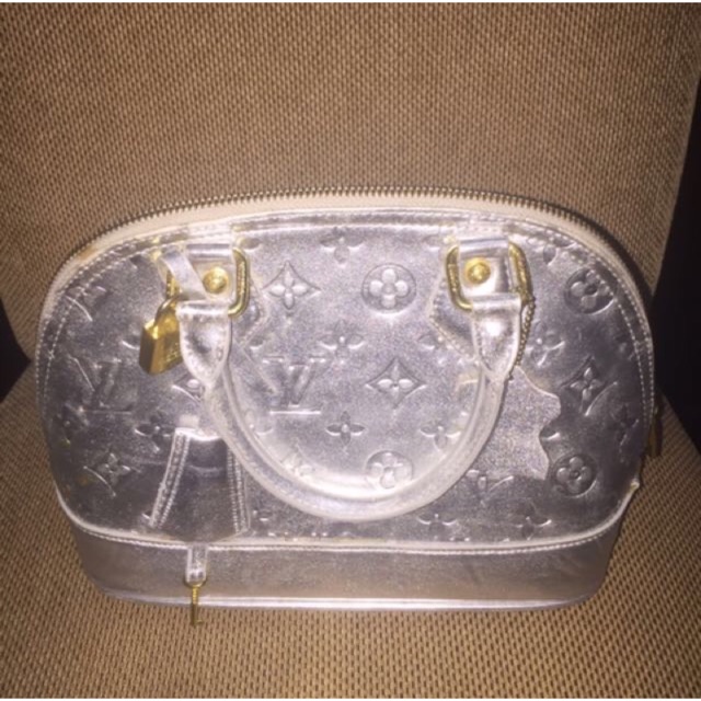 Bag tas louis vuitton lv alma mini silver preloved second like new