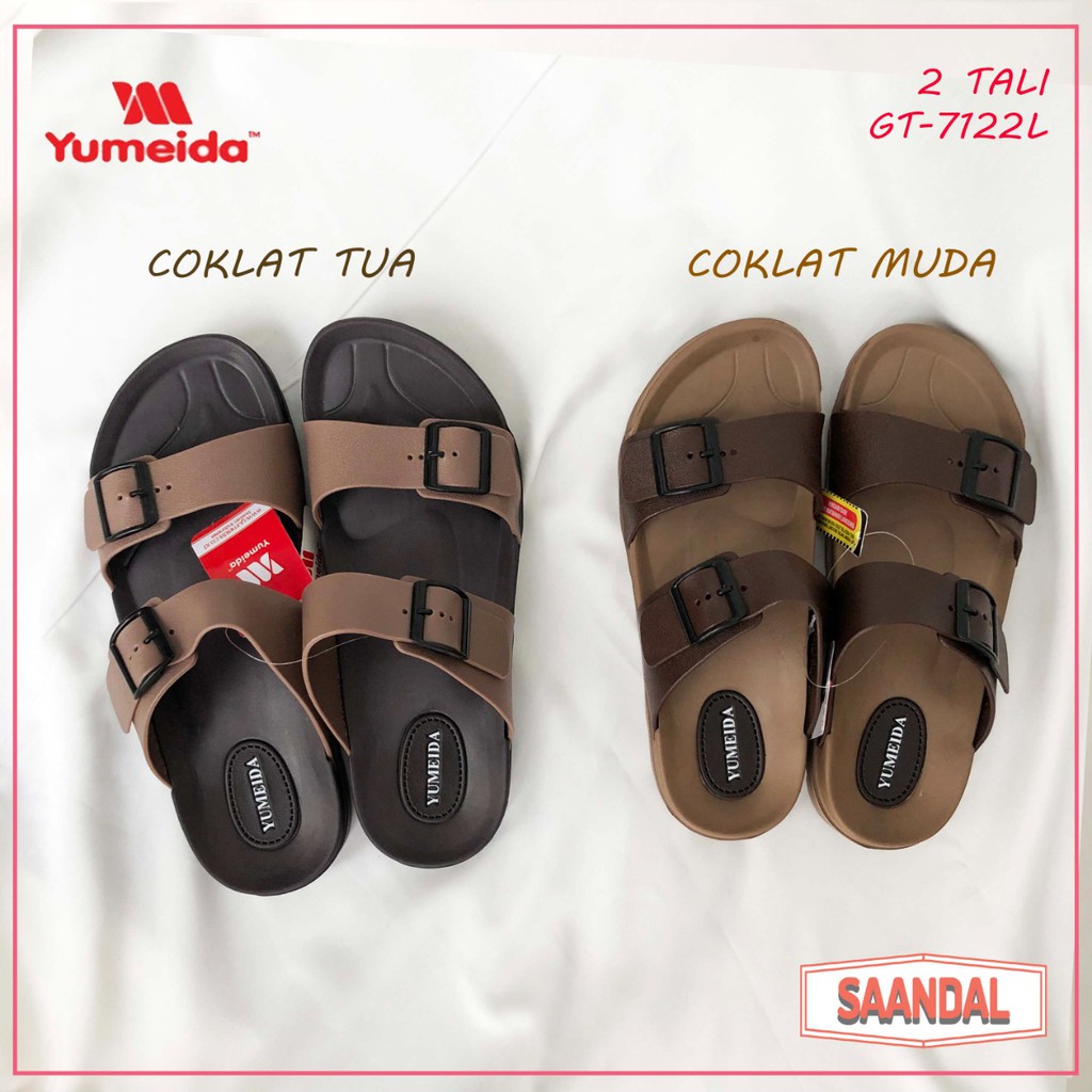 Sandal Selop Pria Yumeida 2 Ban/Tali 2 GT 7122 L Karet (BISA SATUAN COD)