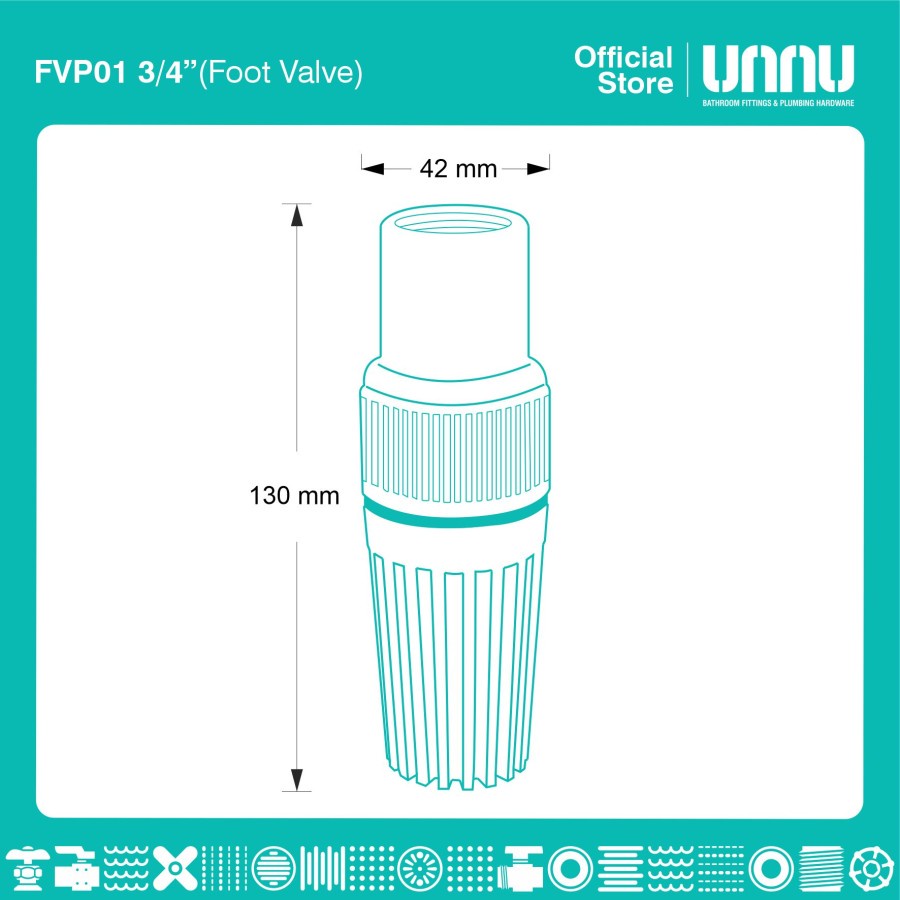 UNNU Foot Valve - FVP01 - 3/4&quot; inch