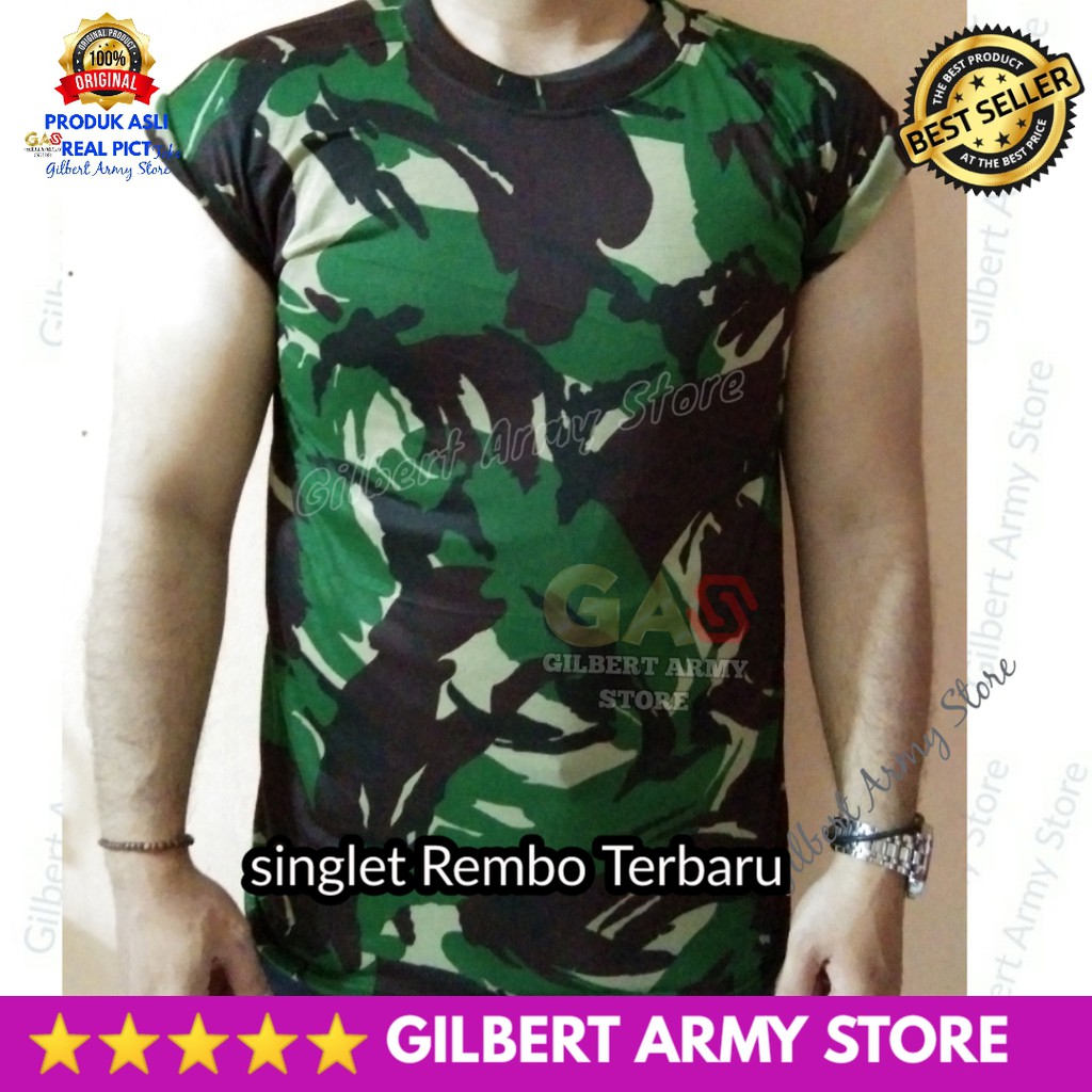 Kaos Singlet Rembo Loreng Kopasus Malvinas Tni Lekbong Lengan Pendek Gilbert Army Store Grosir Murah