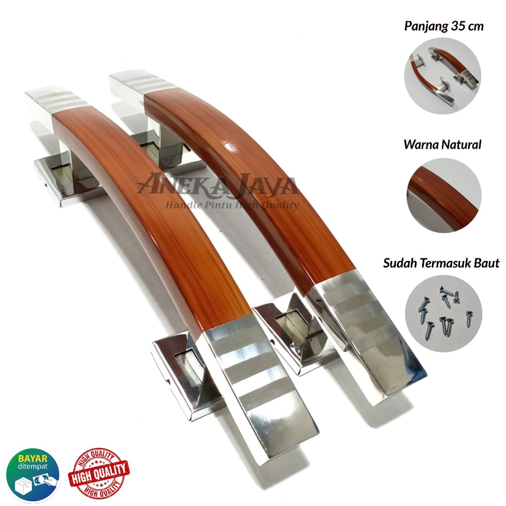 Handle Pintu rumah 35 cm / Tarikan Pintu / Pegangan Pintu rumah minimalis natural coklat muda