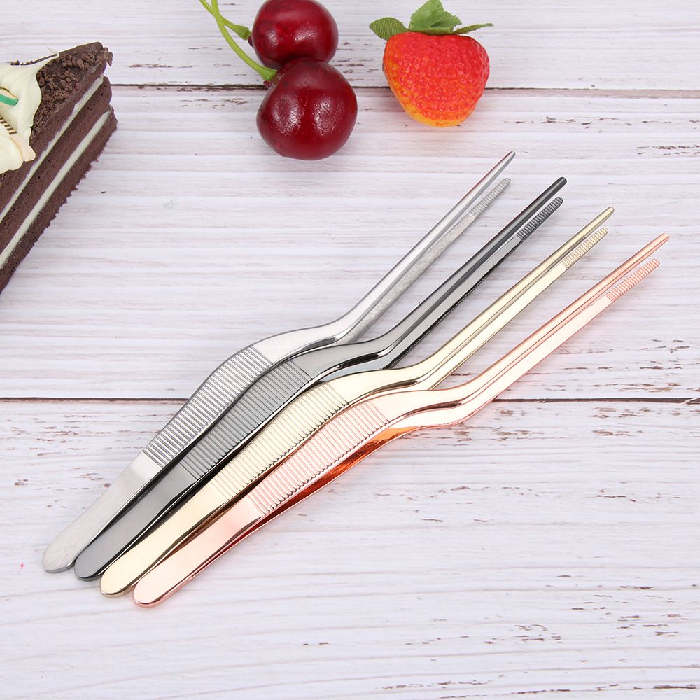 PREVALENT New Food Tweezer Plating BBQ Clip Barbecue Tongs Kitchen Tool Chef Hot Serving Presentation Stainless Steel