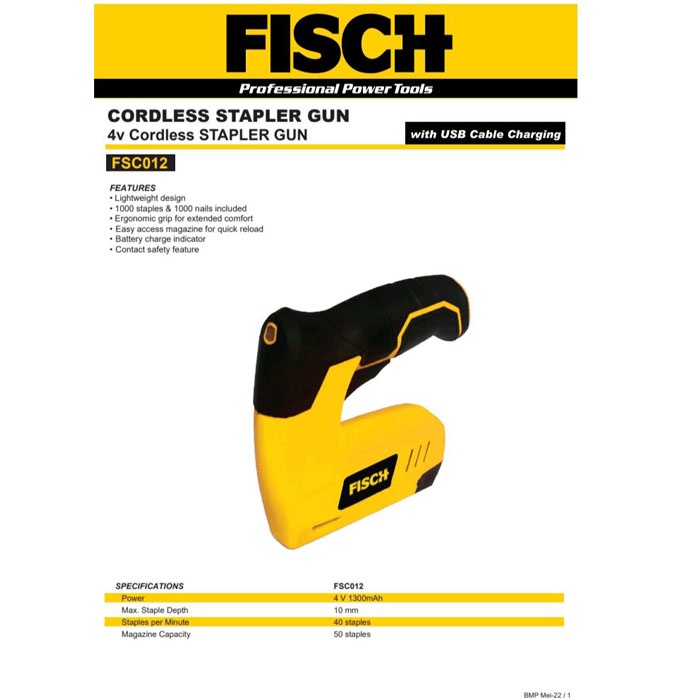 Fisch Cordless Stapler Gun FSC012