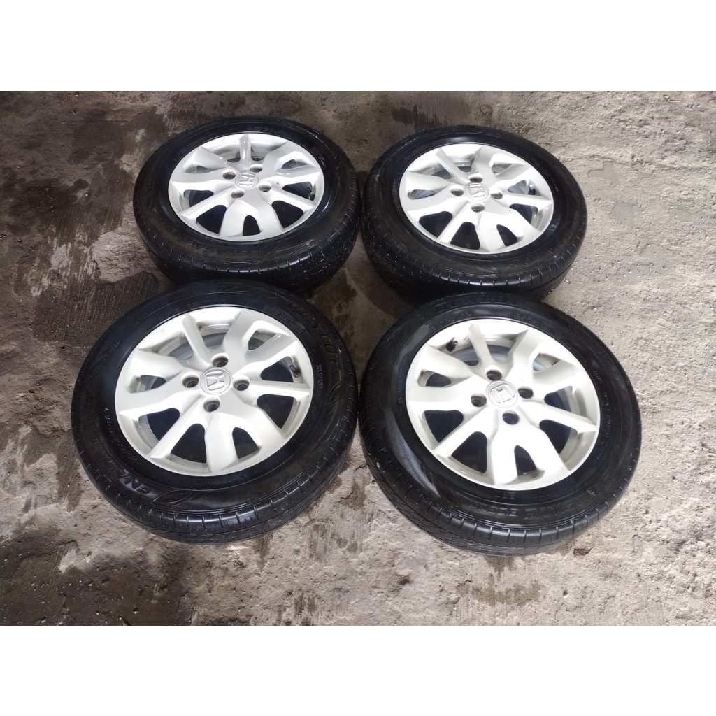 velg pelek mobil std orginal brio ring 14 4/100 ban 175/65/14 dunlop