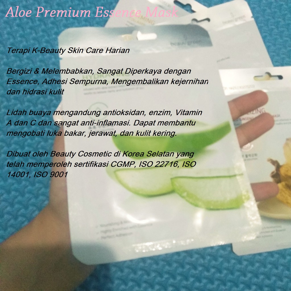 [BEAUUGREEN]  ALOE PREMIUM ESSENCE MASK 23ml/ Korean Face Sheet Mask Hydrating for Dull & Dry Skin