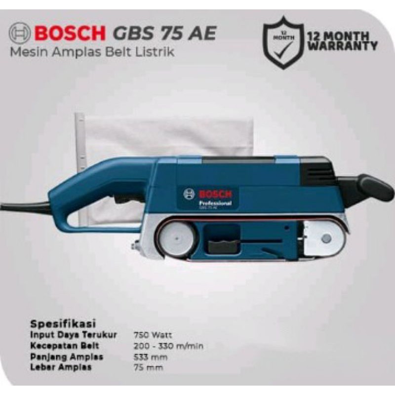 Mesin Amplas Belt Listrik 750 Watt Belt Sander Bosch GBS 75 AE