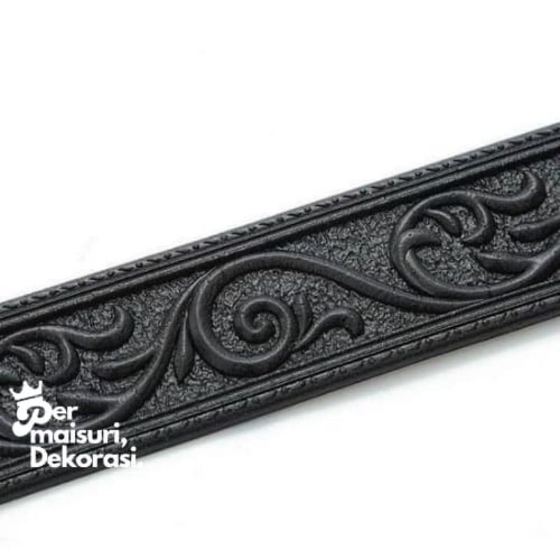 [COD] List Wallpaper Dinding Stiker Border Wallfoam 3D Sticker Dekorasi Kamar Rumah Murah [Seri T]-HITAM- T5