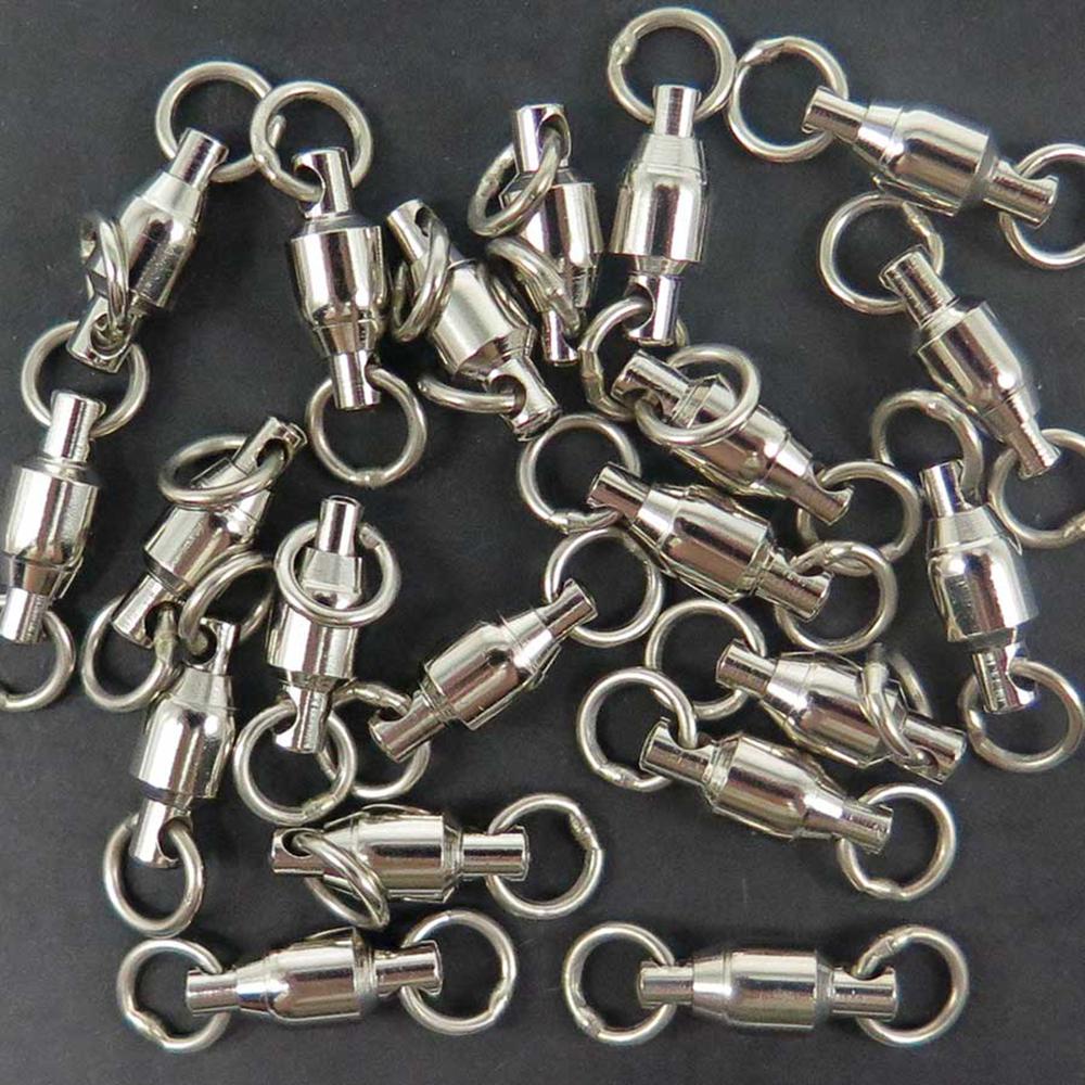 Lanfy Konektor Pancing Kekuatan Tinggi Super Kuat Stainless Steel Rolling Hooks Barrel Swivel Ring