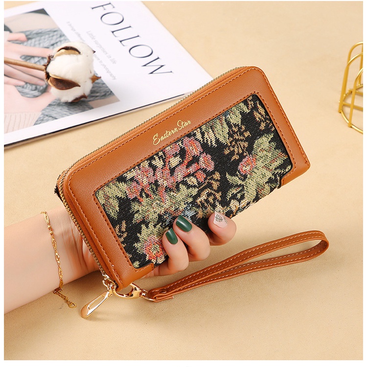 KhatinStore Dompet Panjang Wanita Kekinian ORI ESTERN STAR / Dompet Remaja Import / Dompet HP / Corak Bunga / 407