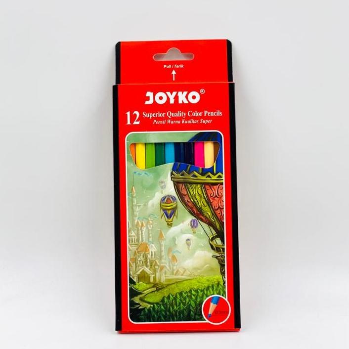 

((BISA COD)) Pensil Gambar Warna Color Pencil Joyko 12 Warna Color Panjang CP-100 CP 100