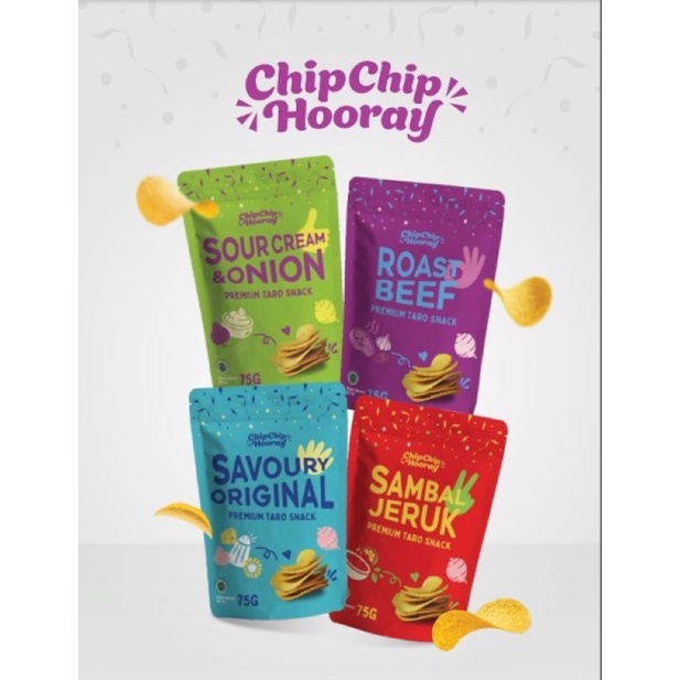 

CHIP CHIP HOORAY KERIPIK UBI SINGKONG 75G| SNACK CEMILAN DIET SEHAT MADU UNGU