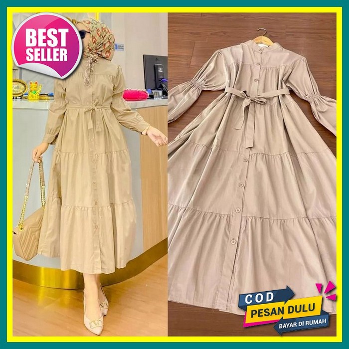 Baju Gamis Longdress Maxi Brukat Ririn Pesta Kondangan Wanita Muslim Dewasa Remaja Modern Mewah Mura