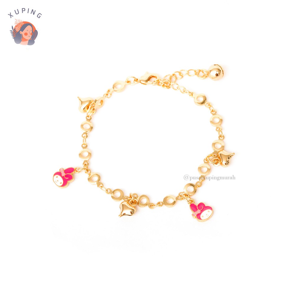 PERHIASAN IMITASI EMAS XUPING GELANG RANTAI XUPING ANAK KARAKTER MELODY MURAH