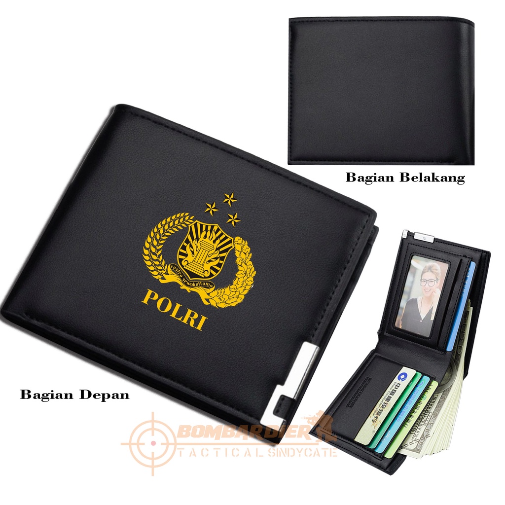 Dompet Pria Lipat POLISI POLRI Dompet Kulit Men Fashion Letter Wallet