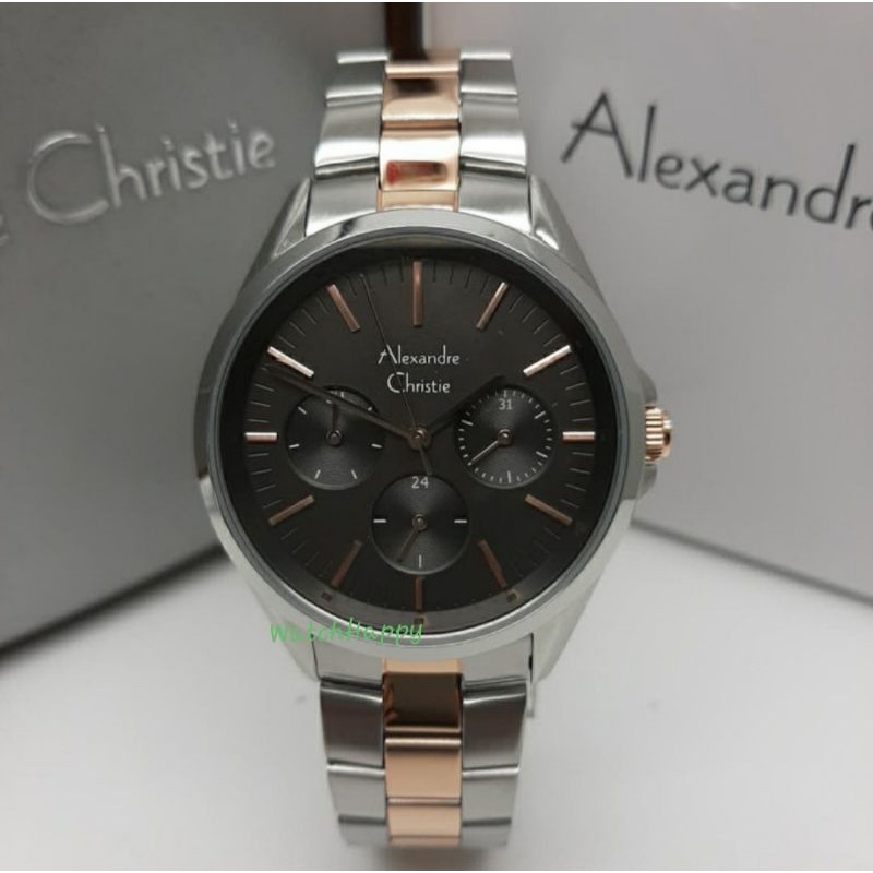 Alexandre Christie AC 2890 BF AC2890 BF 2890BF 2890 BF Ladies Silver Rose Grey Dial 100% Original