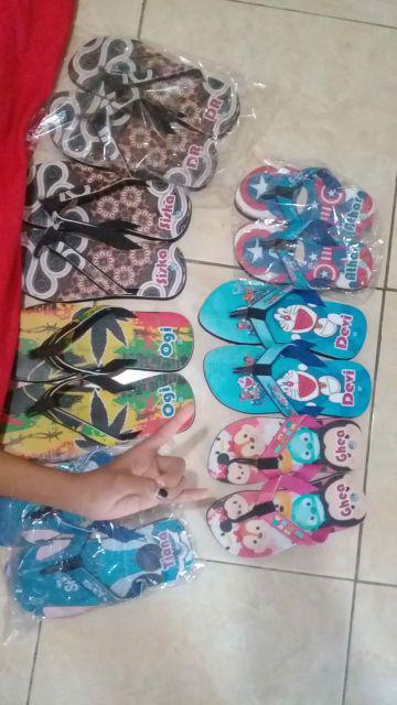 [sander_id] Sandal Nama Anak - Dewasa Karakter Batik