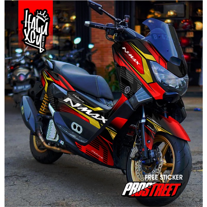 DECAL NMAX FULL BODY SUPER GLOSSY STIKER PRINTING DECAL NMAX DESAIN SIMPEL MINIMALIS HALUXCY