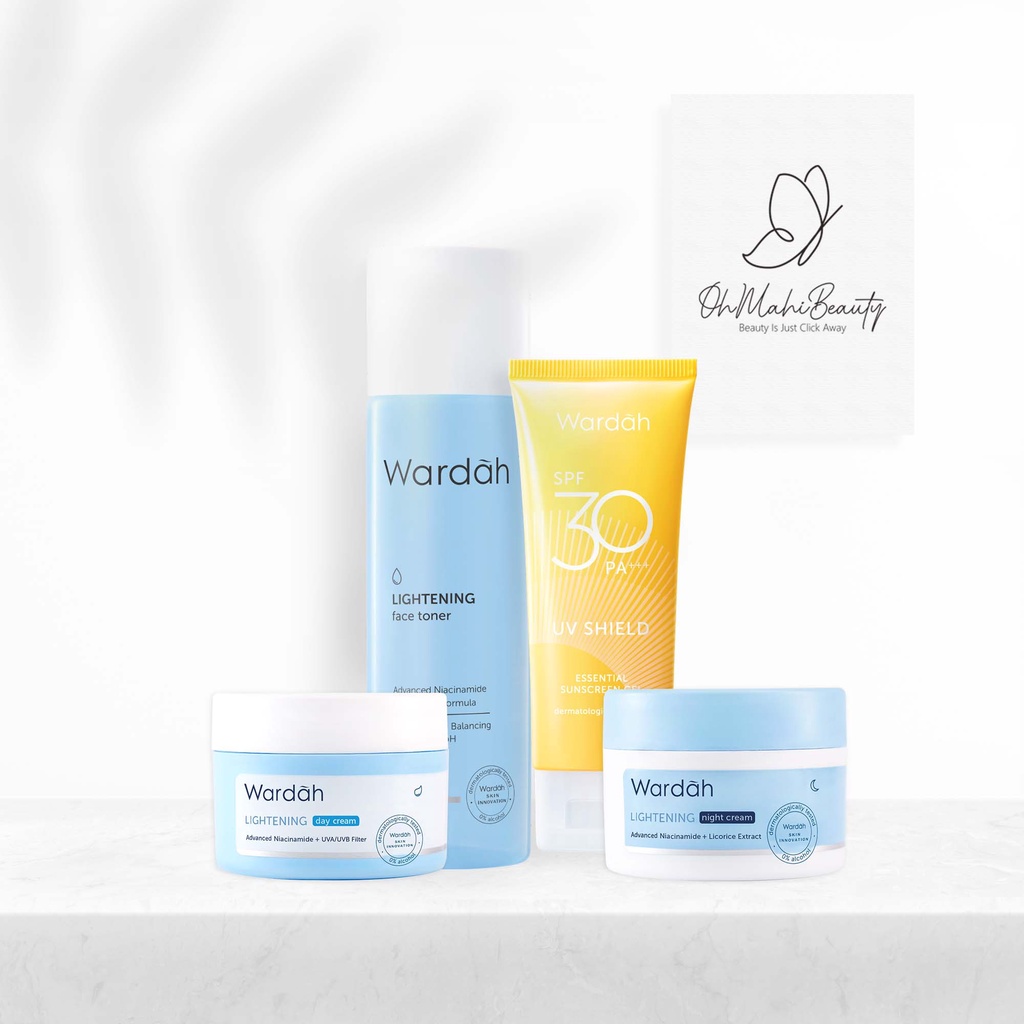 Wardah Paket Lightening Series UV Shield Essential Sunscreen Gel SPF 30 PA +++