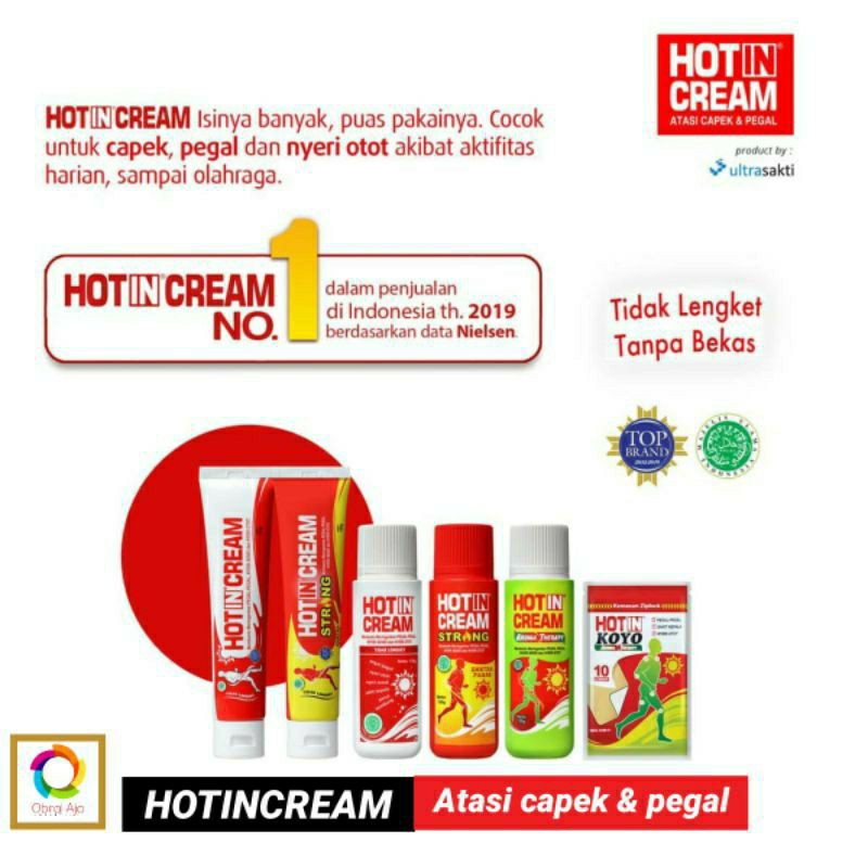 Hot In Cream 120g 60g Cream untuk pegal pegal nyeri otot sendi kesleo  sakit kepala perut kembung