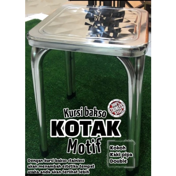 KURSI WARUNG KURSI MAKAN PERSEGI STAINLESS STEEL