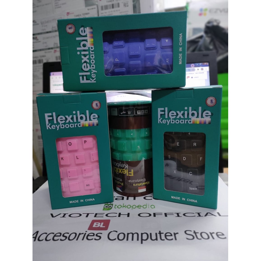 keyboard usb flexible gulung anti air