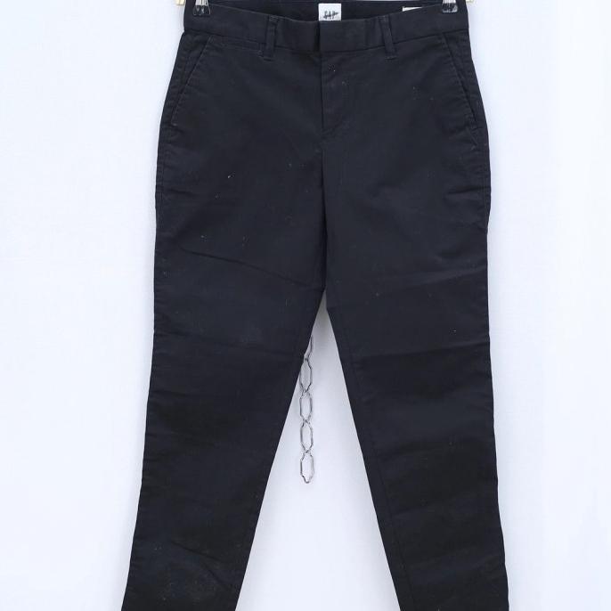 GAP Black Slim City Crop Pant Celana Panjang Chino Wanita 100% Ori