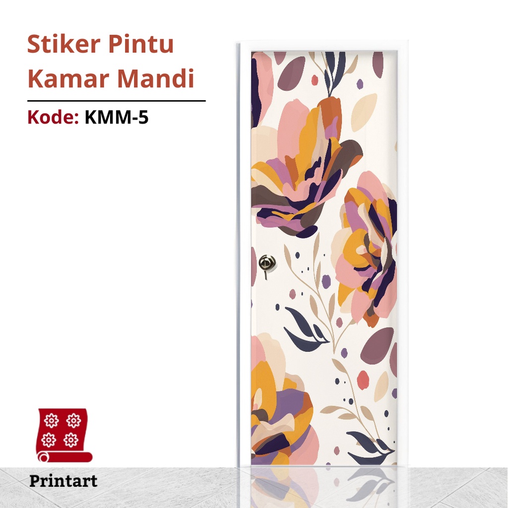 Stiker pintu kamar mandi motif Minimalist Kode KMM-5 - FX