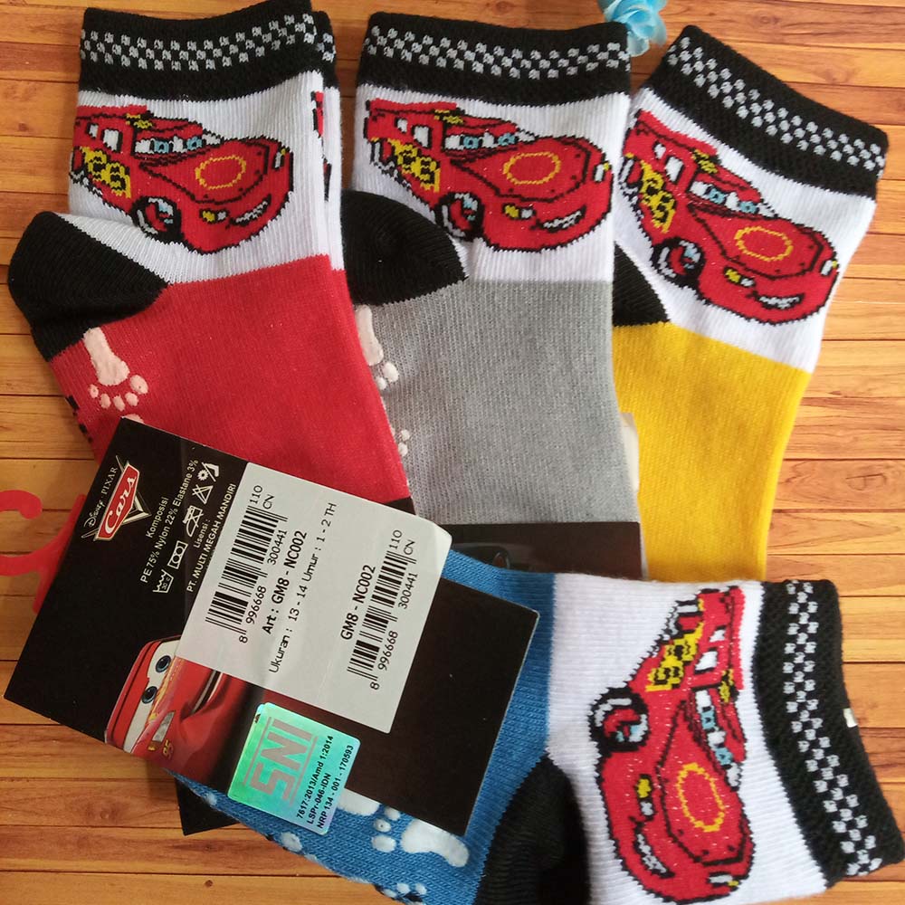Kaos Kaki Anak Disney Sz 13-14 / 1-2 th Antislip Mundo - Cars 1 NC 002