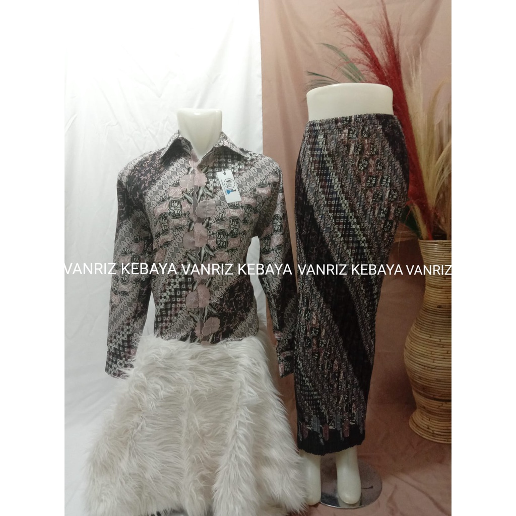 ROK PLISKET COUPLE LENGAN PANJANG/ROK BATIK PLISKET COUPLE/ROK PLISKET BATIK DAN KEMEJA