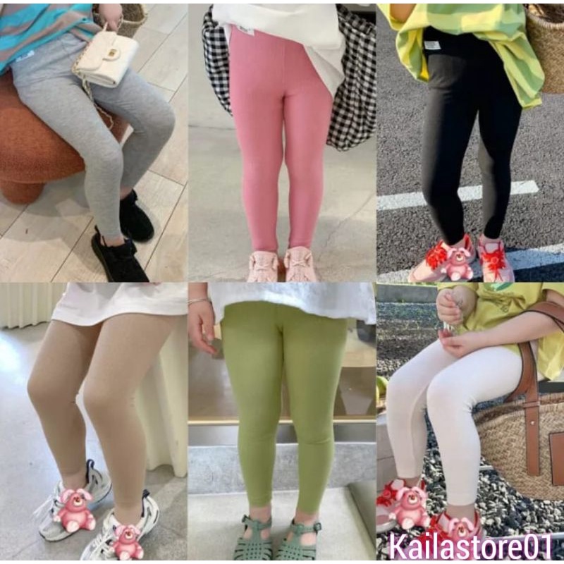 Celana Legging Anak Usia 1-12th Bahan Spandex Ukuran XS-XXL