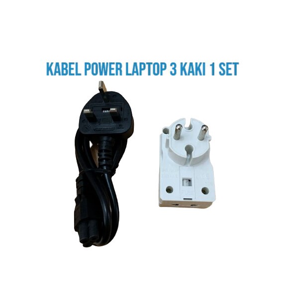 KABEL POWER LAPTOP COLOKAN 3 KAKI 1 SET