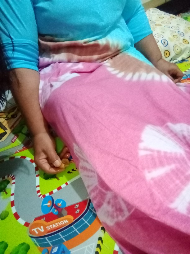 Daster Kaos Jumbo Lengan Panjang Bumil Busui Resleting Depan Dress Wanita Batik Pekalongan