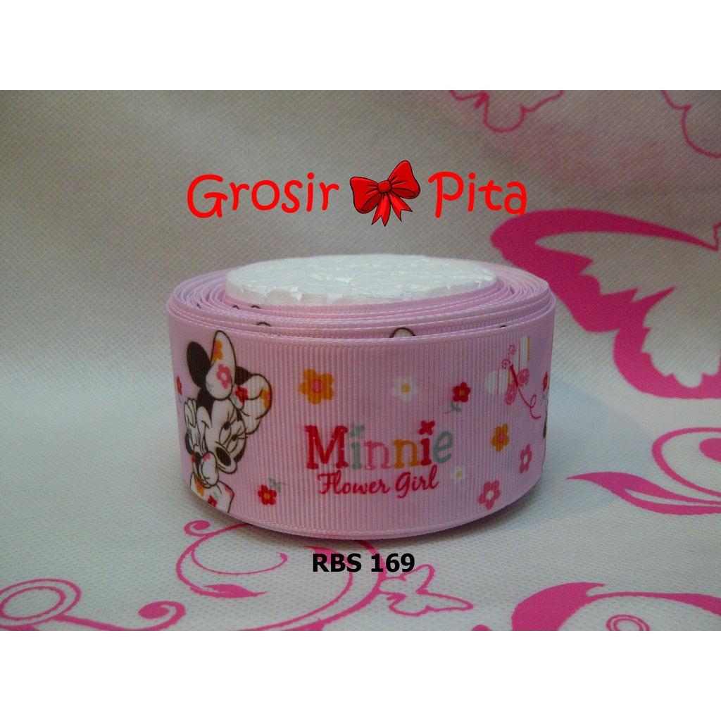 

(25 yard) Pita Grosgrain Motif Minnie Mouse RBS 169 | Toko Bahan Craft | Grosir Pita