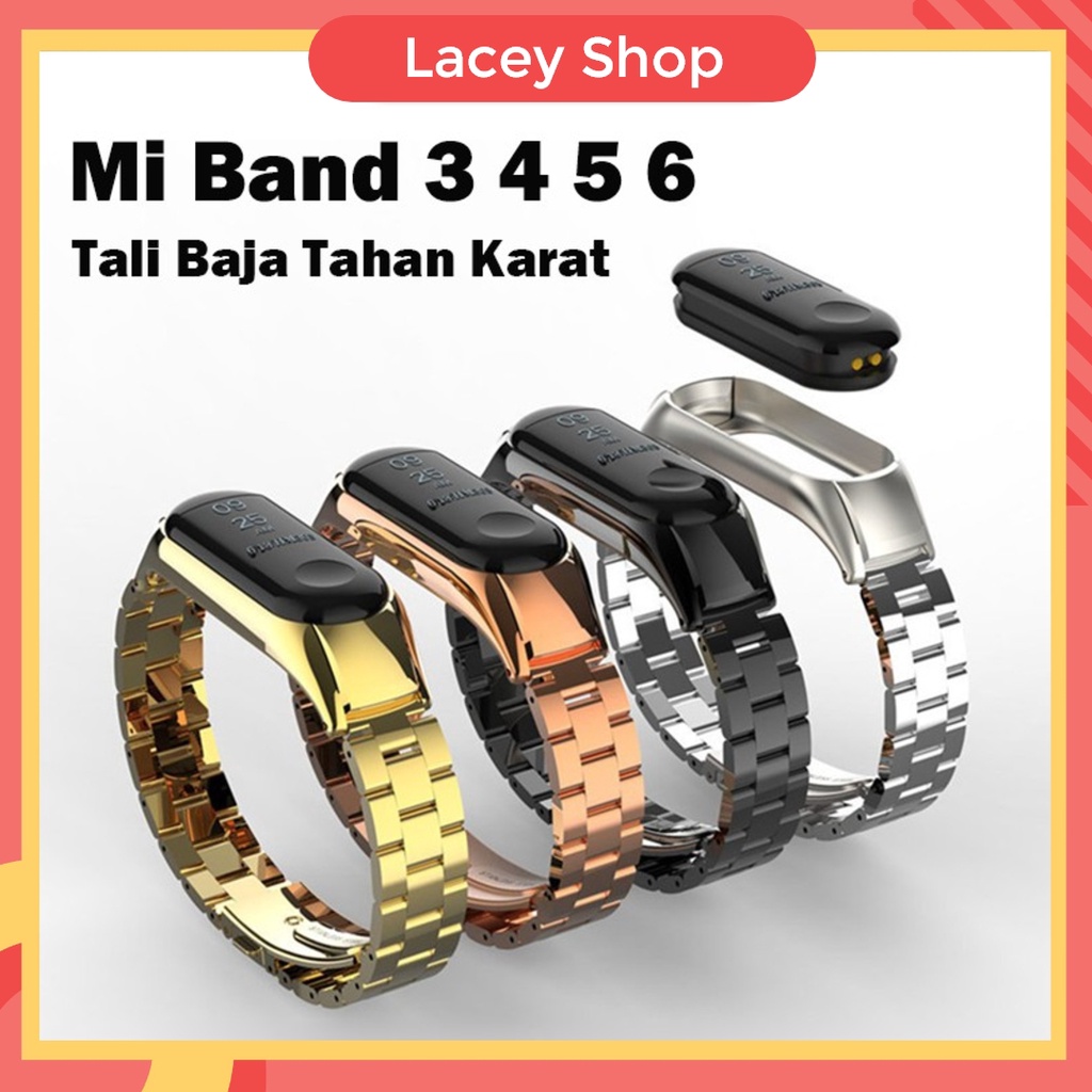 Strap Metal Xiaomi Band 3 4 5 6 Gelang Stainless Steel