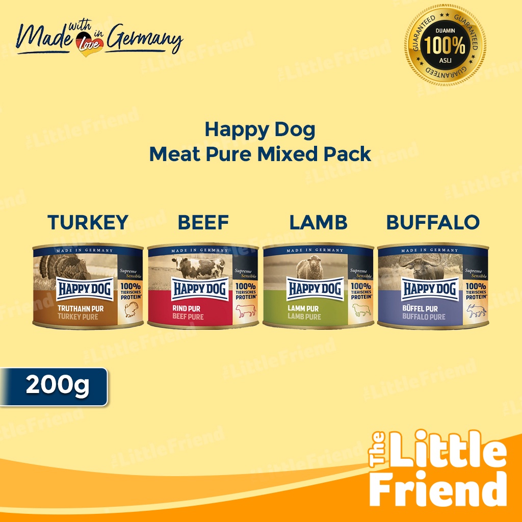 Makanan Basah Kaleng Anjing Happy Dog Pure Meat Wet Food 200 Gram