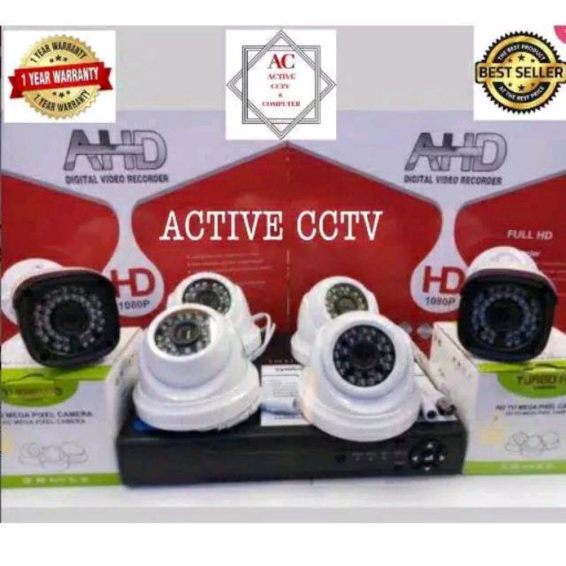 PAKET CCTV ONLINE 1080P 6 KAMERA CCTV DVR 4 CH 4 CHANNEL