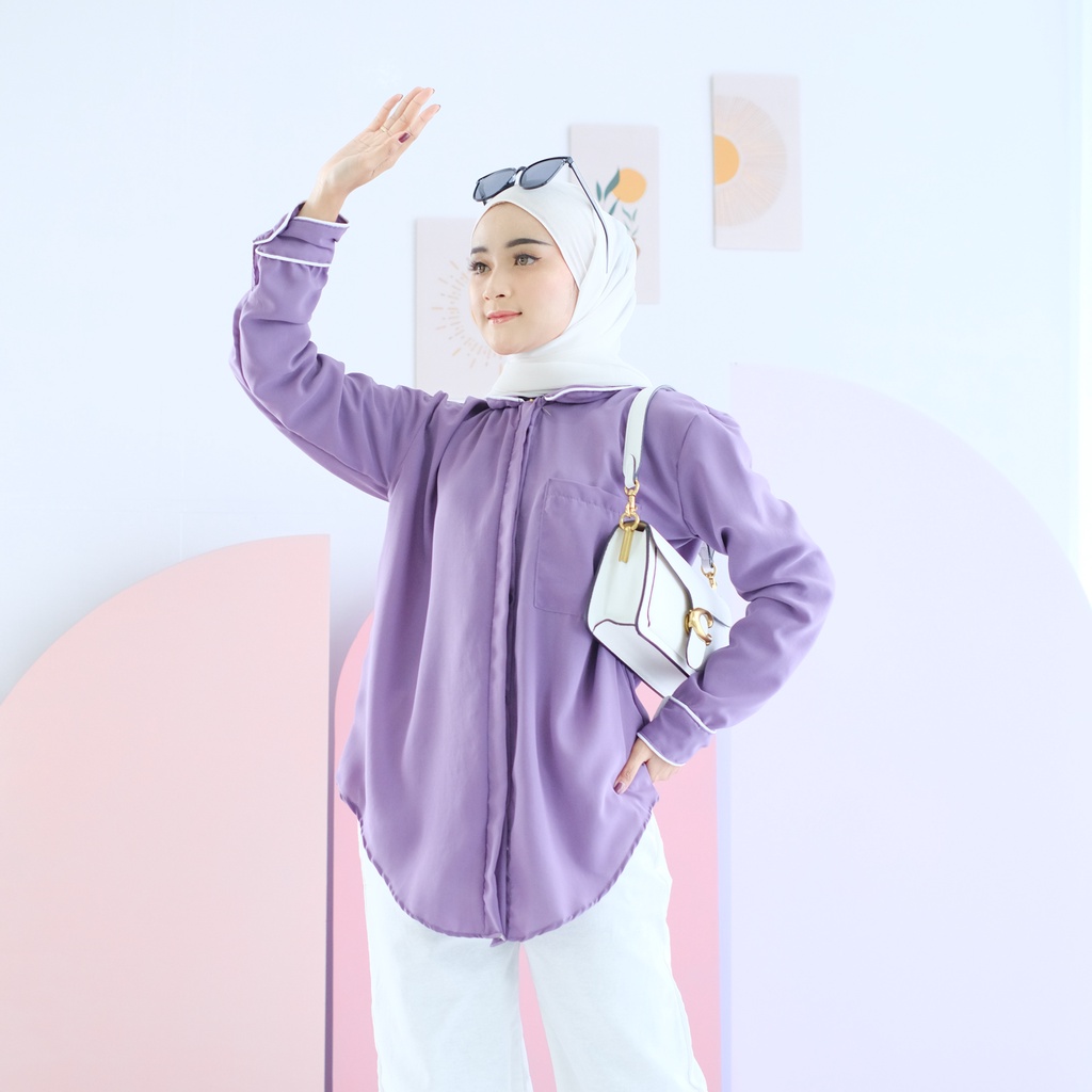 (MGA) KEMEJA OVERSIZE KAVELA OVERSIZE DAILY BUSUI KEMEJA PANJANG WOLFIS