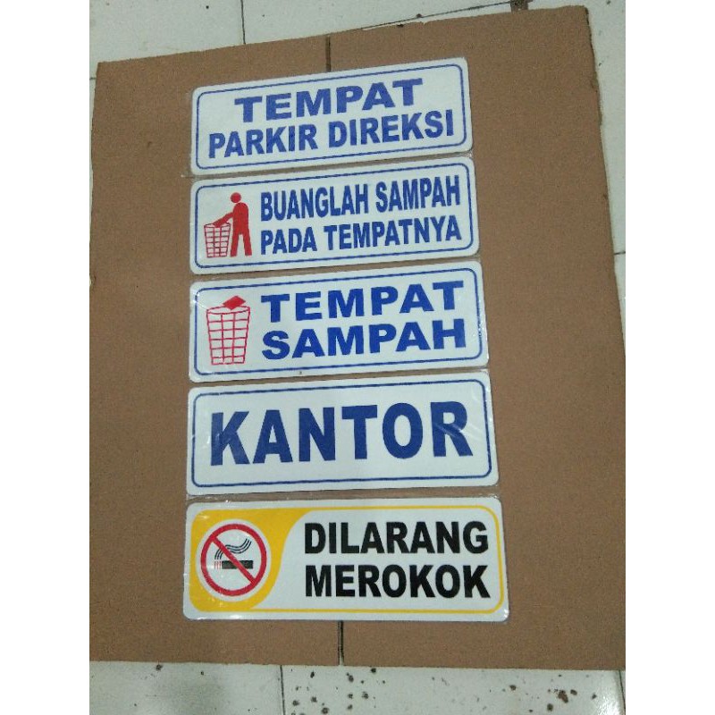 

Papan Nama Acrylic Sign Label Tempat Sampah dll 14x40cm