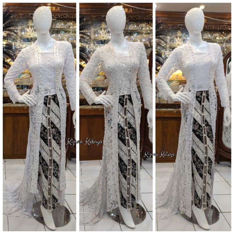 Kebaya Akad Putih Ekor/ Santili/Prancisan