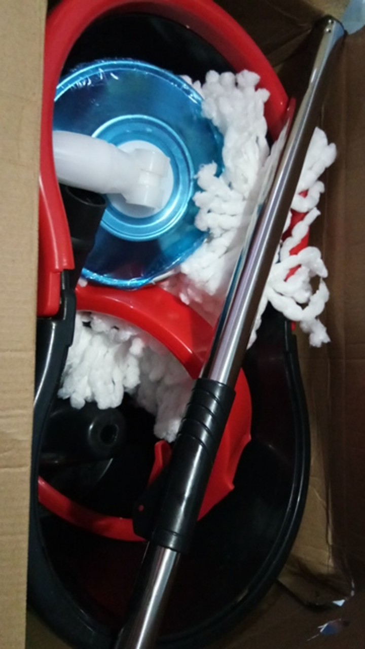 Bayar Ditempat-spin Mop Stainless Steel/kain Pel Praktis Tanpa Peres Tinggal Puter Naik Turun-murah