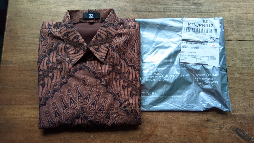 Kemeja Batik Pria Lengan Panjang Premium Parang Seling Kusumo Coklat 726195 Cap 72