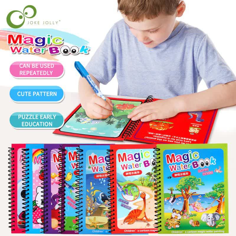 Magic Water Book | Magic Water Pen | Buku Gambar Mewarnai | Buku Warna | Mainan Edukasi Anak MAGIC WATER BOOK / WATER DRAWING / BUKU MEWARNAI ANAK / PENA AIR